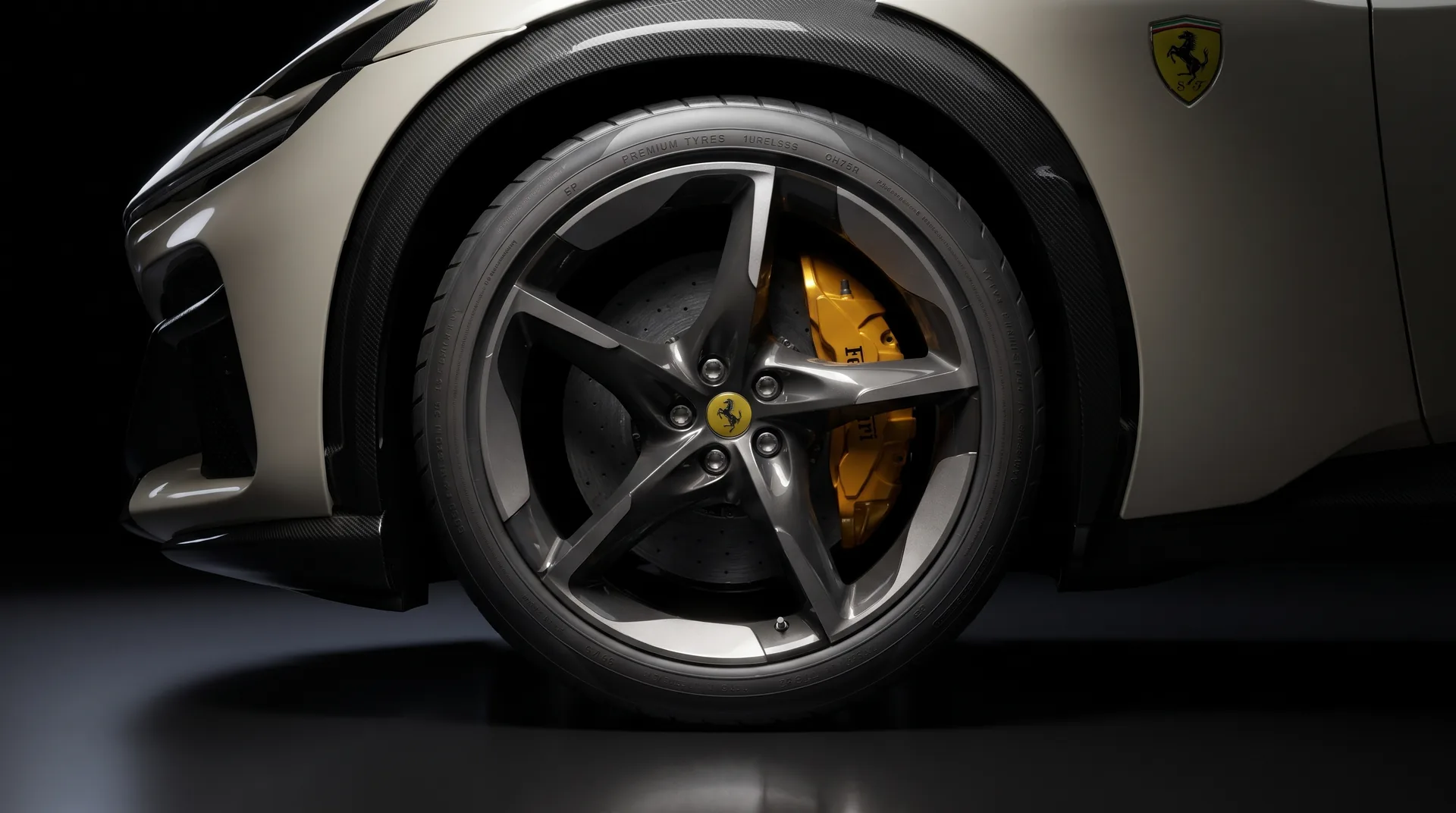 Rin forjado Orbit Grey diamantado con caliper dorado, representación digital según la ficha